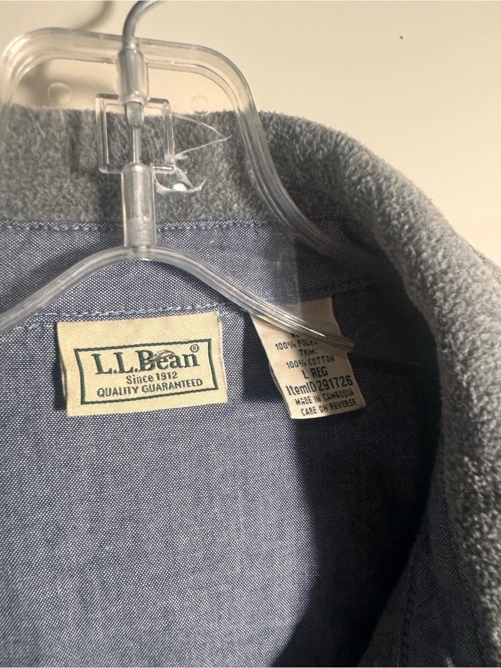 L.L. Bean Men’s Grey Button-Up Shirt Jacket size L